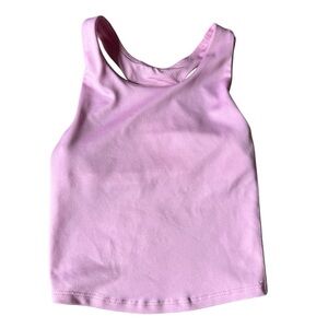 Girls Light Pink Athletic Tank Top racerback built in bra size XS 4/5